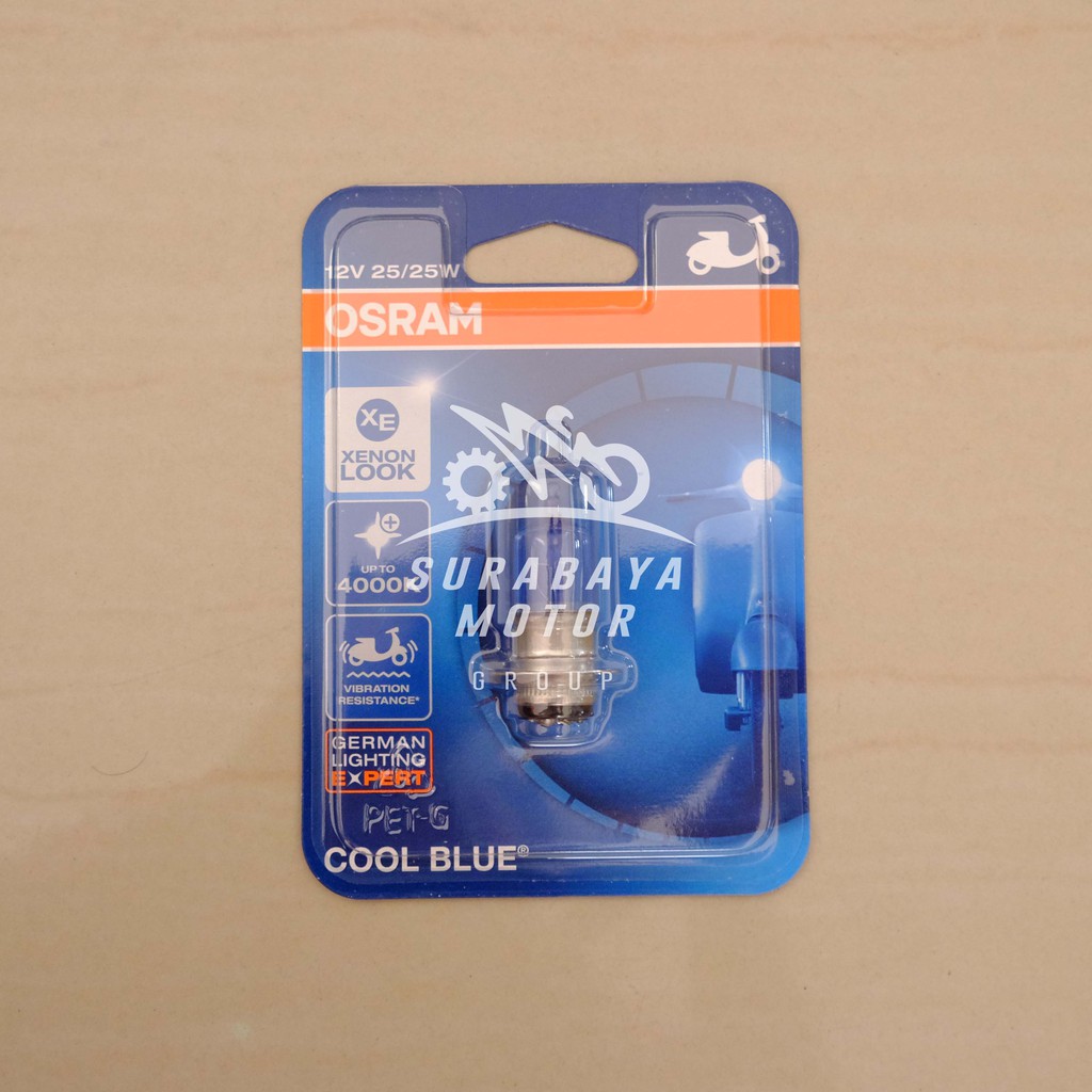 Lampu Motor Cool Blue Osram K1 25W / 35W 100% Genuine Original H6 CoolBlue Depan Utama-3