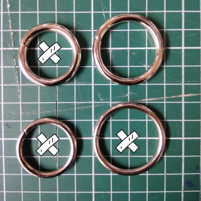

3 cm Ring tas bulat nikel tebal 5mm STOK TERBATAS