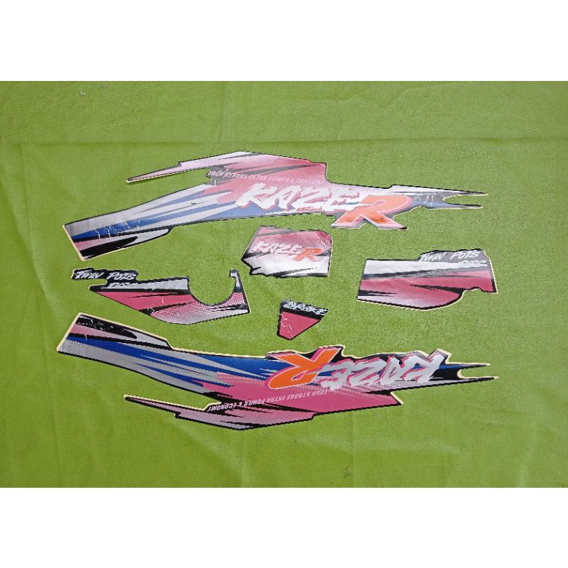 striping sticker strip list body bodi kawasaki KAZE R lama warna merah