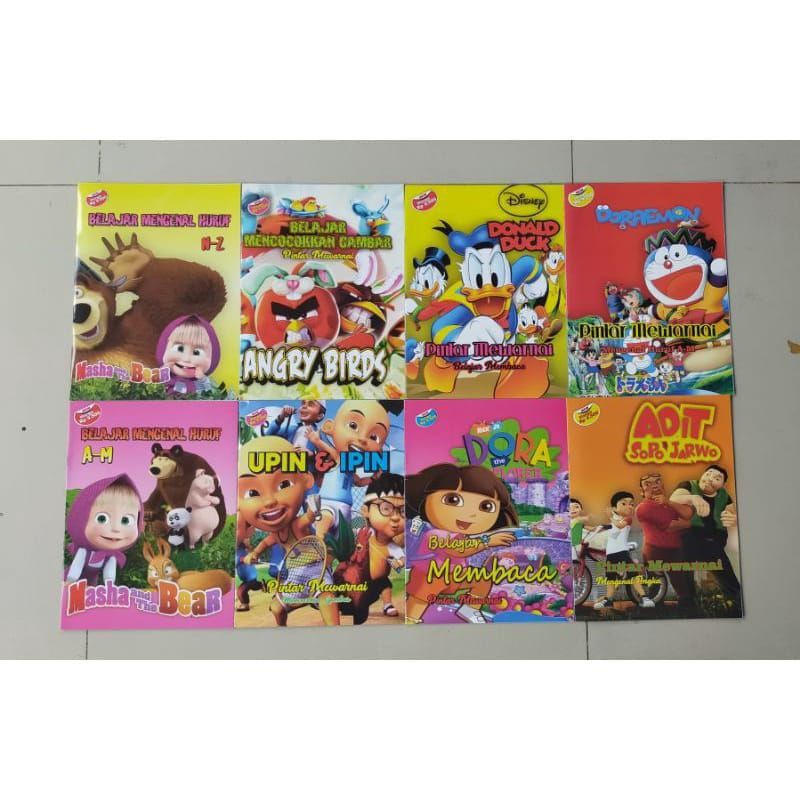 Jual BUKU PINTAR MEWARNAI MENGENALI HURUF BELAJAR MEMBACA UKURAN A4