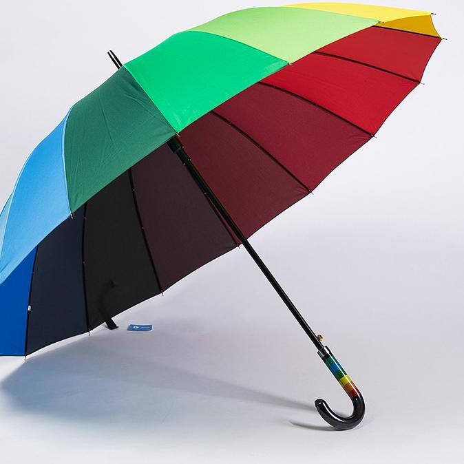 Adt-74 Original!! Isi 2 Pcs Payung Golf Pelangi Besar Warna Warni 16 Jari Rainbow Jumbo Umbrella /wa