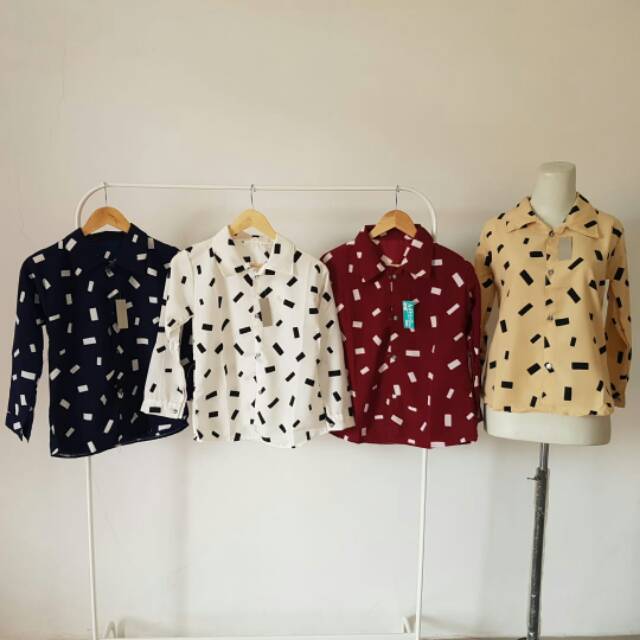 ATASAN KEMEJA MOTIF KOTAK bahan wolfis