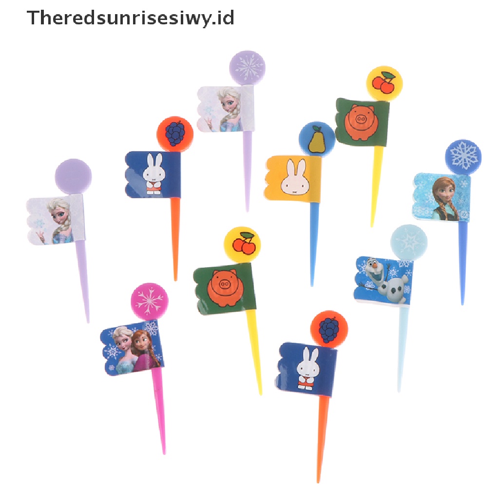 # Alat Pemotong Buah # 10pcs Garpu Buah / Dessert / Kue / Snack Mini Bentuk Kartun Hewan Kelinci / Babi