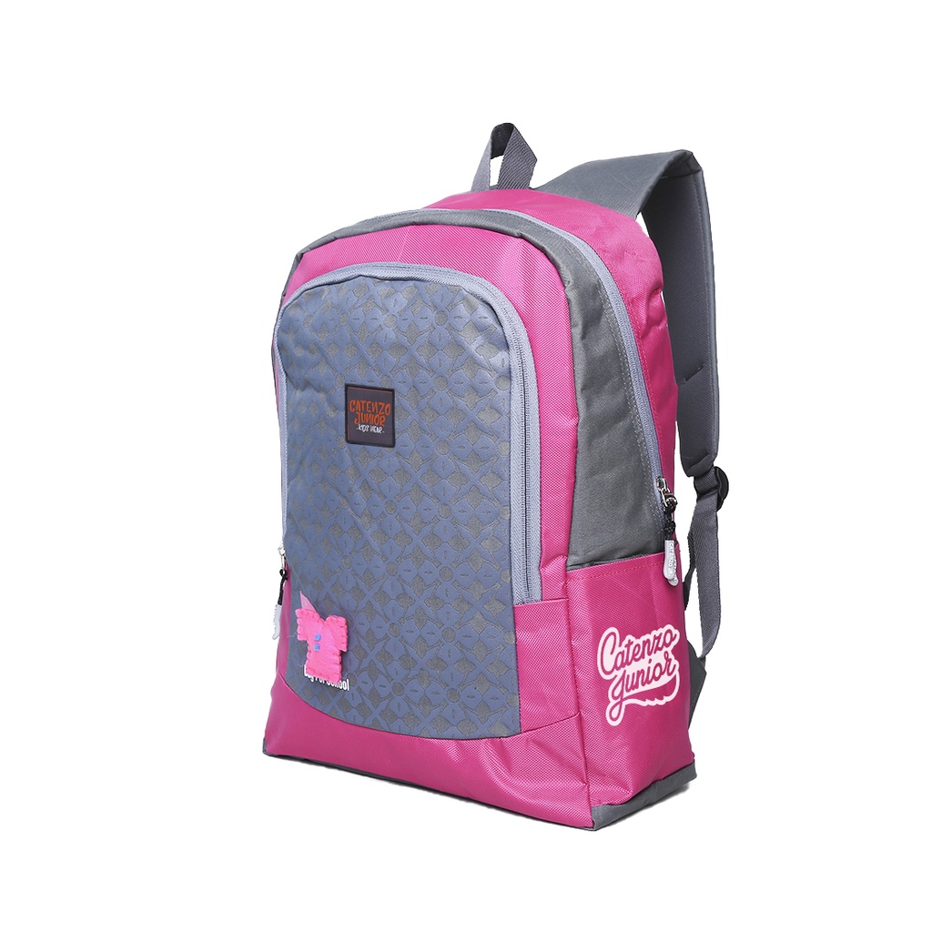 Tas Anak Perempuan remaja cewe ransel sekolah backpack laptop pink abu