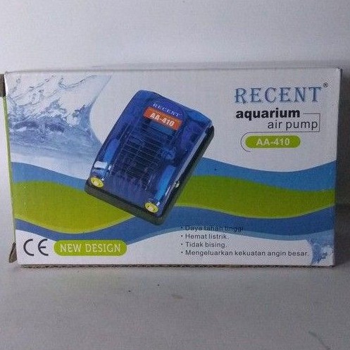 Recent 410/ AA-410 Aerator Airpump 2 Lubang Gelembung oksigen Aquarium