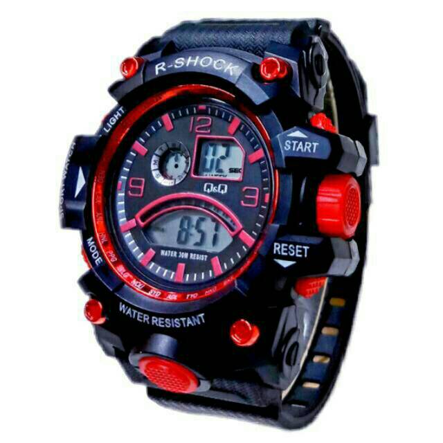 Jam Tangan Pria Sporty Digital QQ005 Strap Rubber