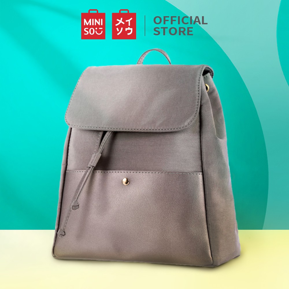 MINISO Tas Ransel Wanita Pria Backpack Tas Pungung Traveling Serut