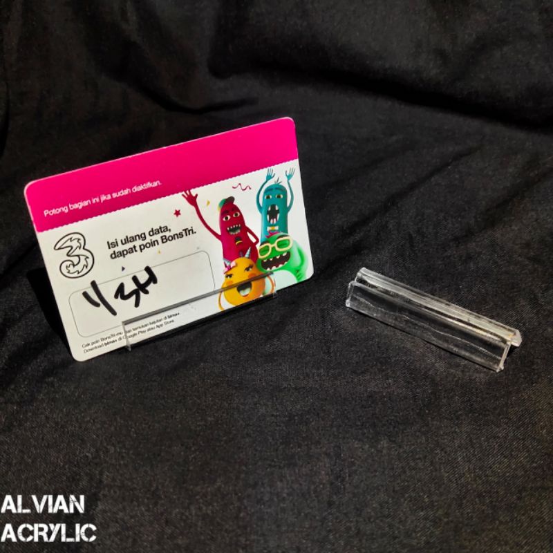 Dudukan voucher price tag akrilik label harga kuota label harga voucher konter label harga paket