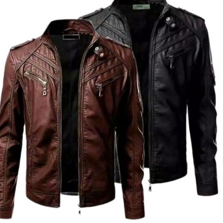 GJB [Bisa COD] JAKET LOOP JAKET Semi Kulit/Kulit Sintetis/Karlit Model KOREA Terkeren JB G SBI