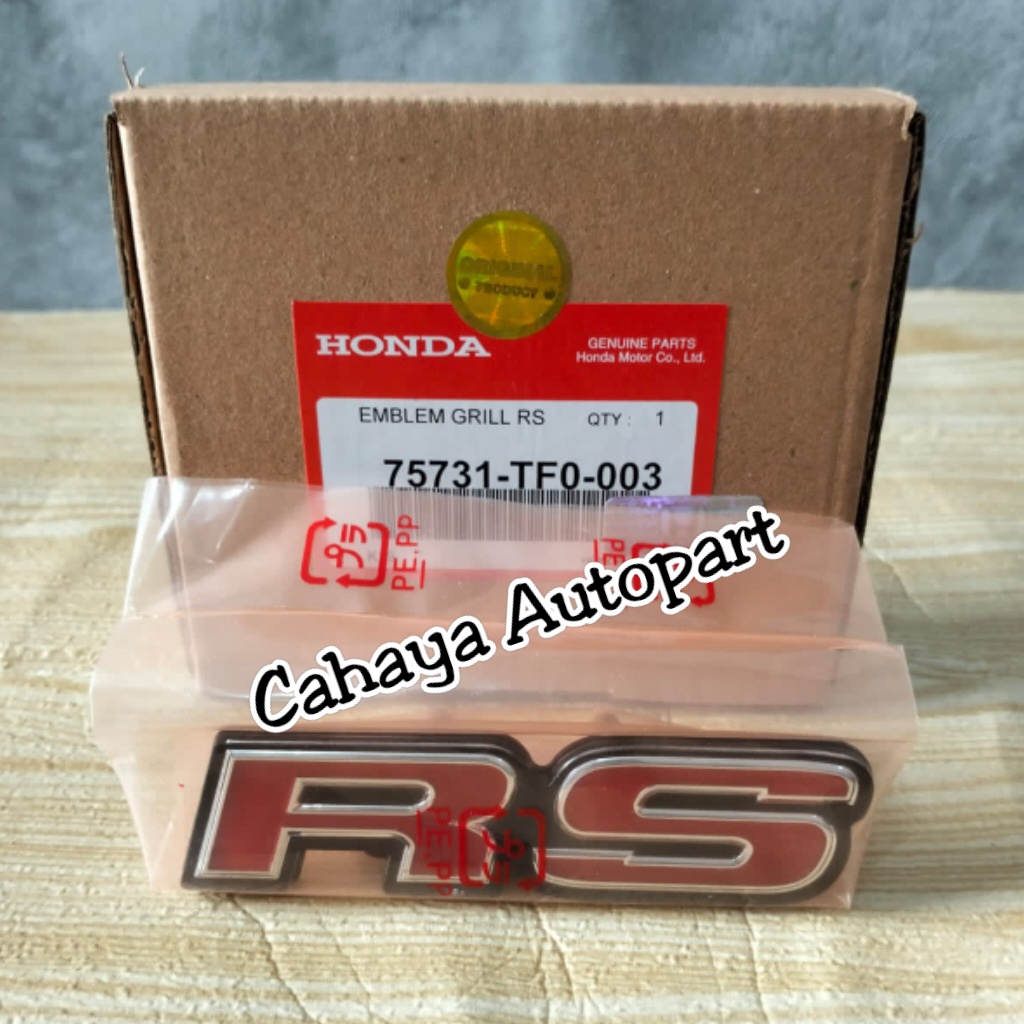 EMBLEM / LOGO RS GRILL DEPAN HONDA JAZZ RS / NEW BRIO