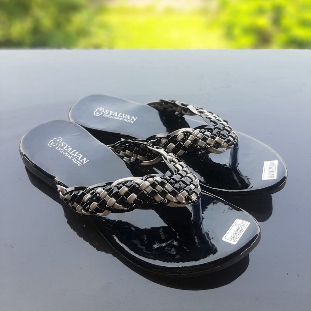 SDPD09 Sandal Wanita Perempuan Sandal Teplek Jepit - Motif Rajut