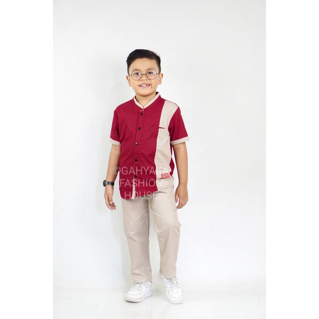 KOLEKSI TERBARU SETELAN KOKO ANAK LITTEL HERO BAHAN FULL KATUN TEBAL DAN ADEM 2-15 TAHUN