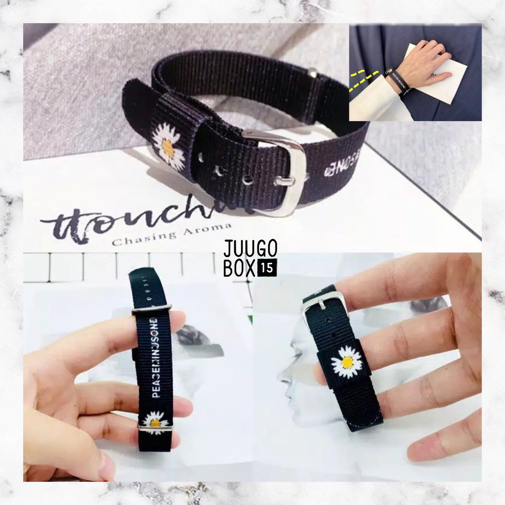 READY - GDRAGON GD PEACEMINUSONE Model Gelang Untuk Jam Tangan Motif Print PMO Daisy Wanita