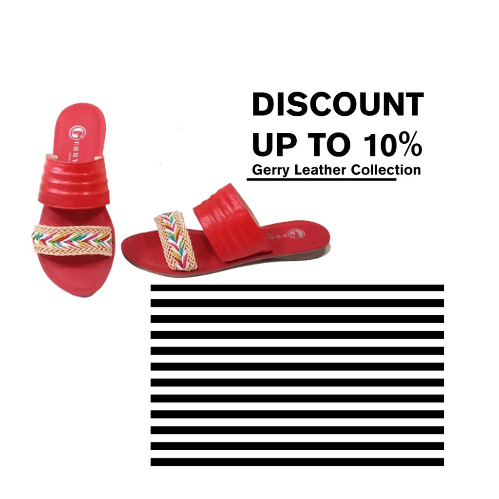 Sandal Kulit Wanita Model Hindi Depan Aquila - Gerry Leather