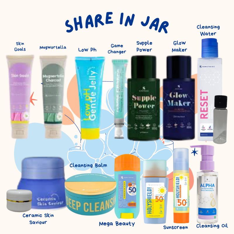 (Share in Jar) Somethinc Skin Goals Mugwortella Glow Maker AHA Supple Power Cleansing Water Oil Balm
