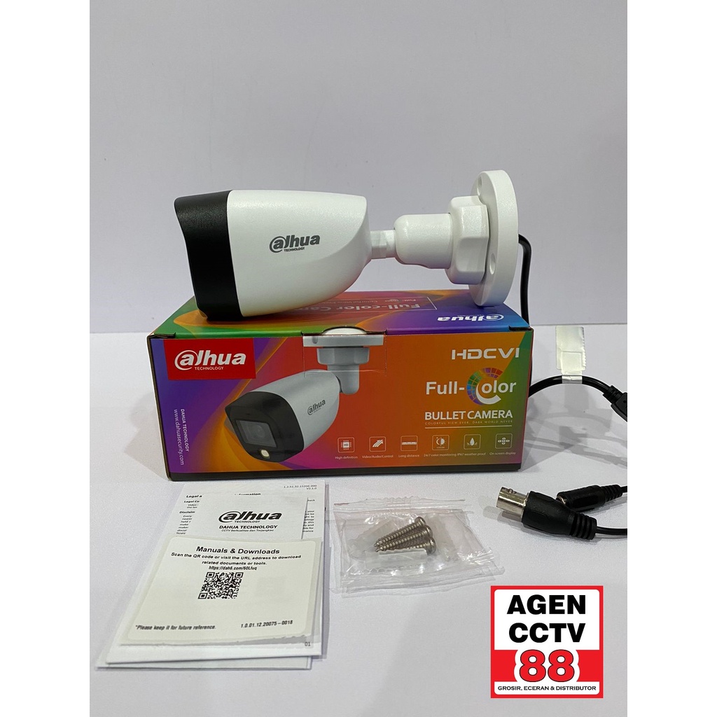 DH-HAC-B1A29P CCTV Dahua Outdoor FULL COLOR Colorvu 2MP Promo BONUS 2 BNC