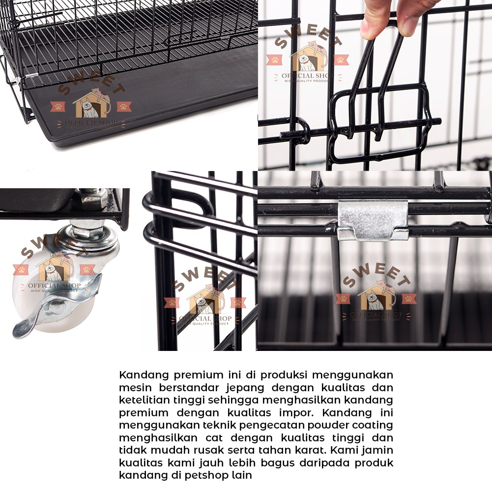 KANDANG KUCING [PREMIUM HIGH QUALITY] SIZE XL 80x60x50 SUPER TEBAL IMPORT - RALIND PET CAGE-8