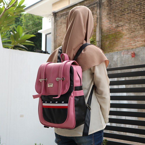 Jual Tas Punggung Cewek Cantik Ransel Perempuan SMP SMA Warna Pink Lucu Imut Murah Bagus Berkualitas