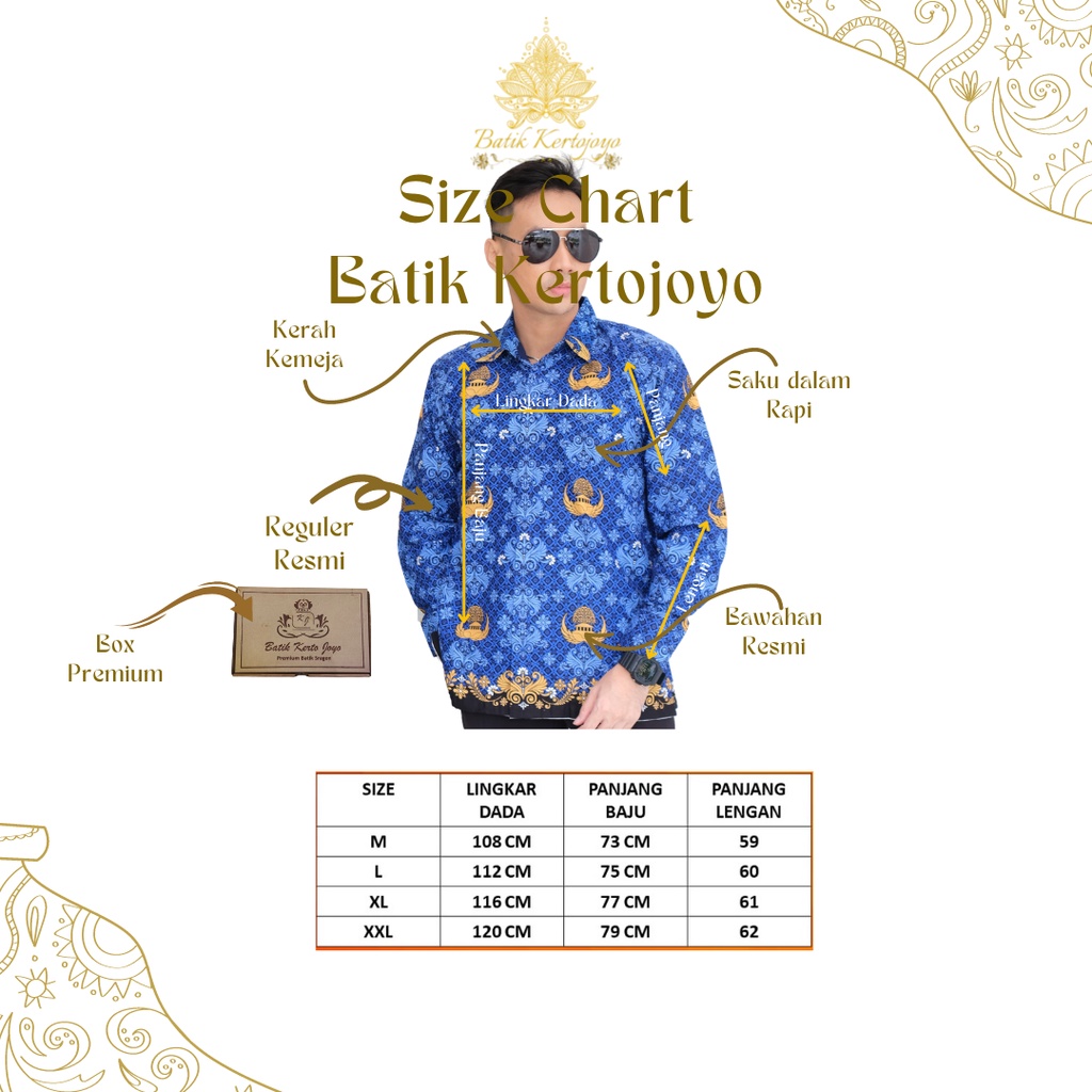 BATIK PRIA KORPRI PREMIUM LENGAN PANJANG REGULER KANTOR BATIK KERTOJOYO PREMIUM SELLER SHOP