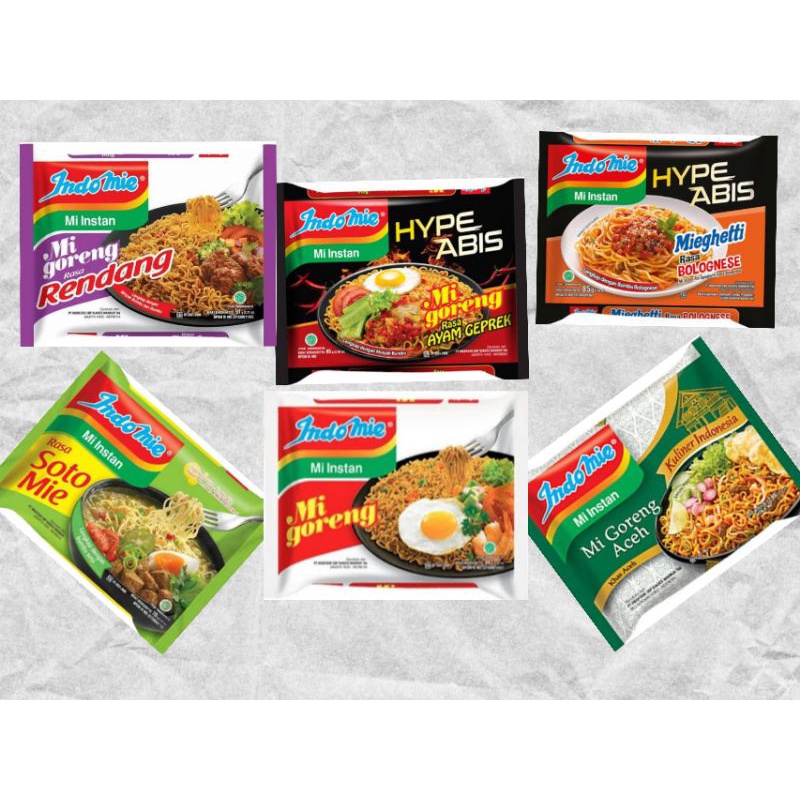 

Paket 5 Bungkus Indomie goreng dan kuah Mie instan