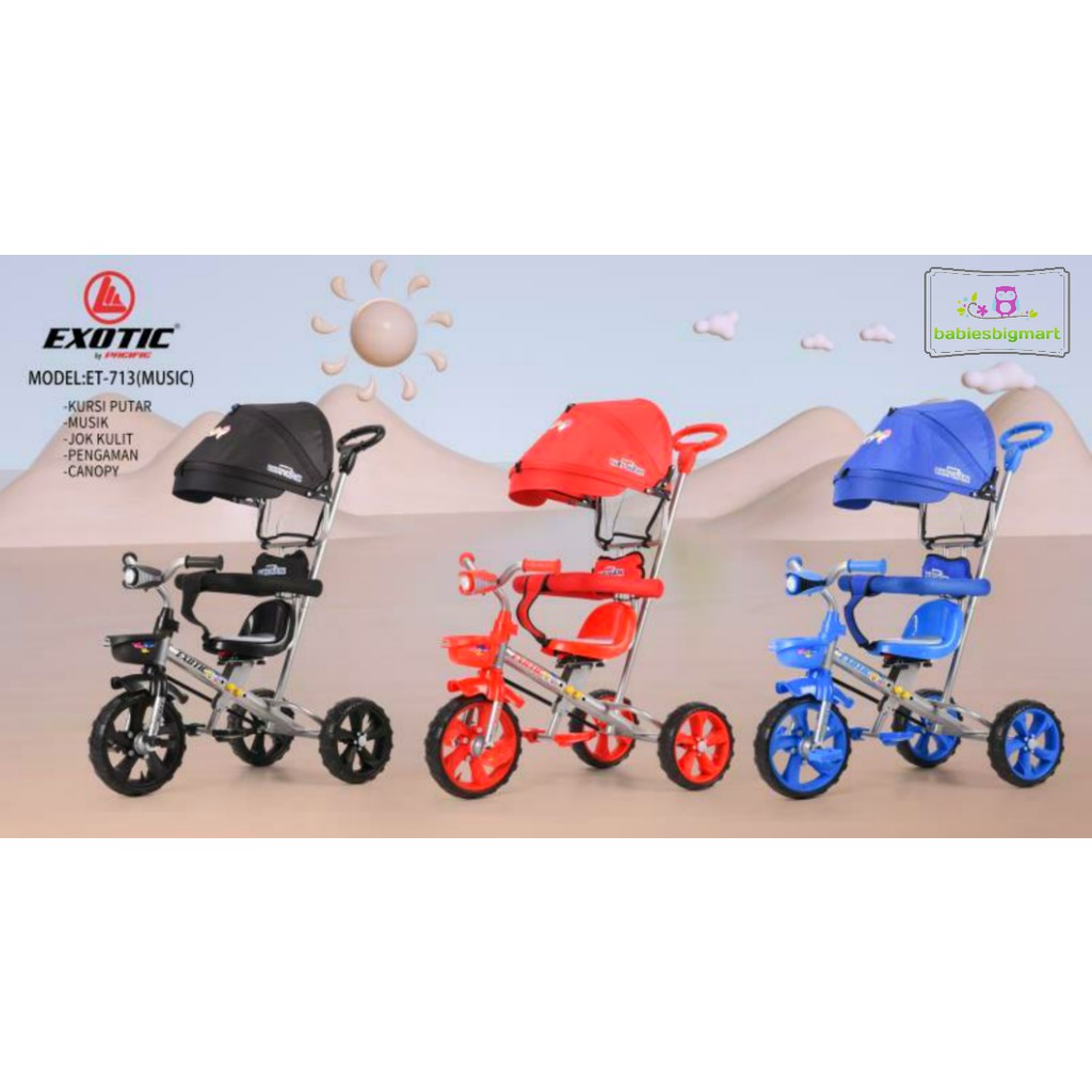 Sepeda Anak Roda 3 Tiga Tricycle Aviator ET 711 ET 713 Kursi Bsa Putar