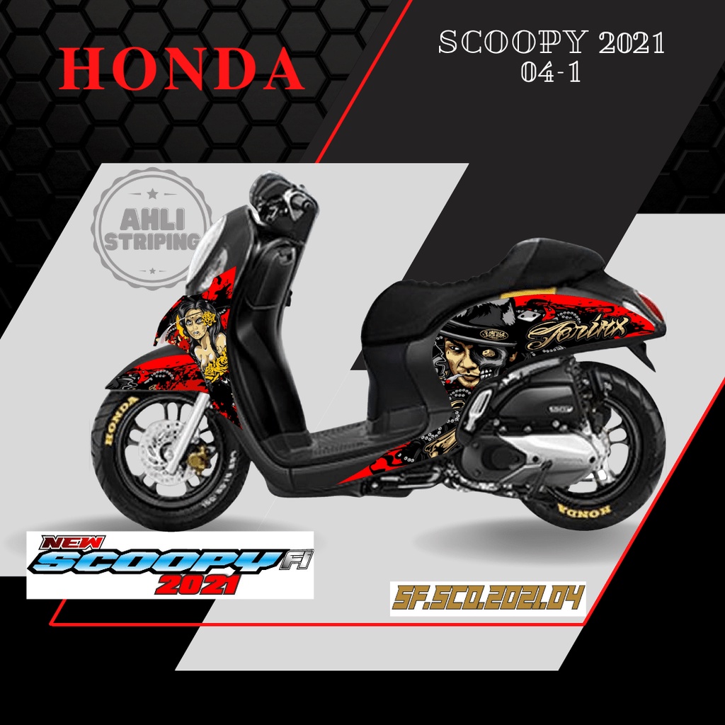 SCOOPY STICKER STRIPING SCOOPY 2021 - STIKER STRIPING LIST MOTOR HONDA SCOOPY 2021 VARIASI HOLOGRAM 