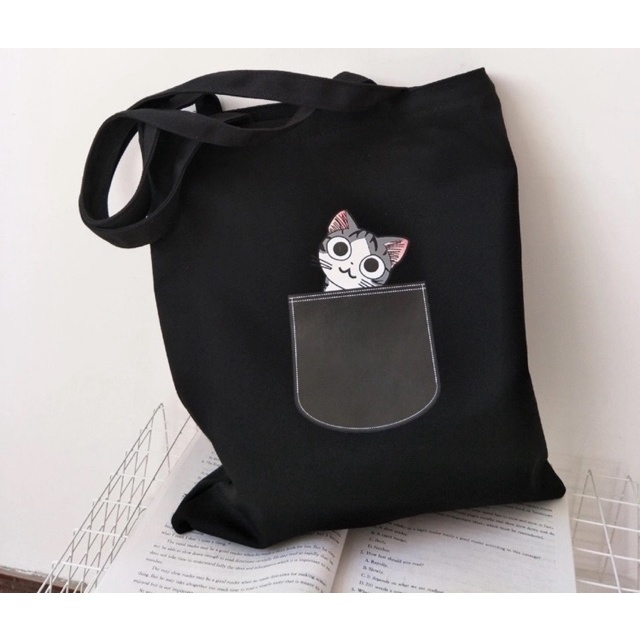 Lovi_id - CHIANG Tas Tote Bag Kucing Saku