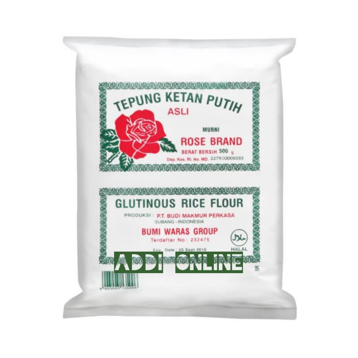 

Ketan-Beras-Tepung- Tepung Ketan Rosebrand - 500G -Tepung-Beras-Ketan.