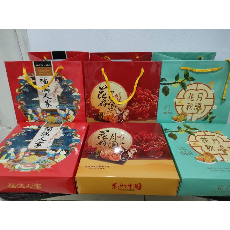 SET PAPER BAG + BOX MOONCAKE / KUE BULAN