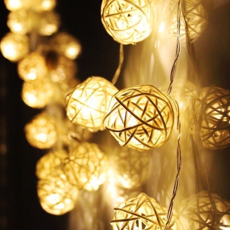 Rattan Balls Led Bamboo