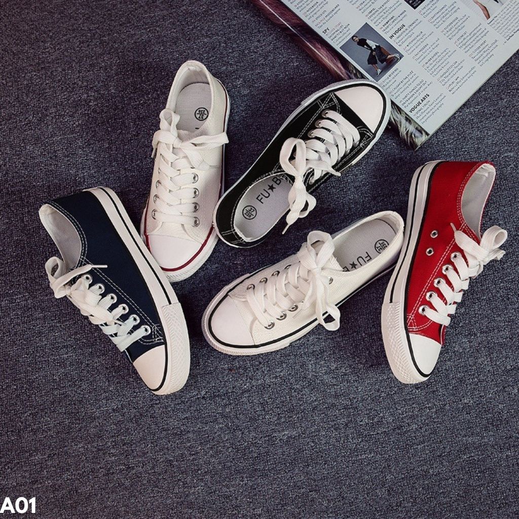 SEPATU SNEAKERS WANITA PRIA IMPORT CANVAS CLASSIC NYAMAN DIPAKAI KASUAL SEKOLAH TRAVELLING HANGOUT MALL A01