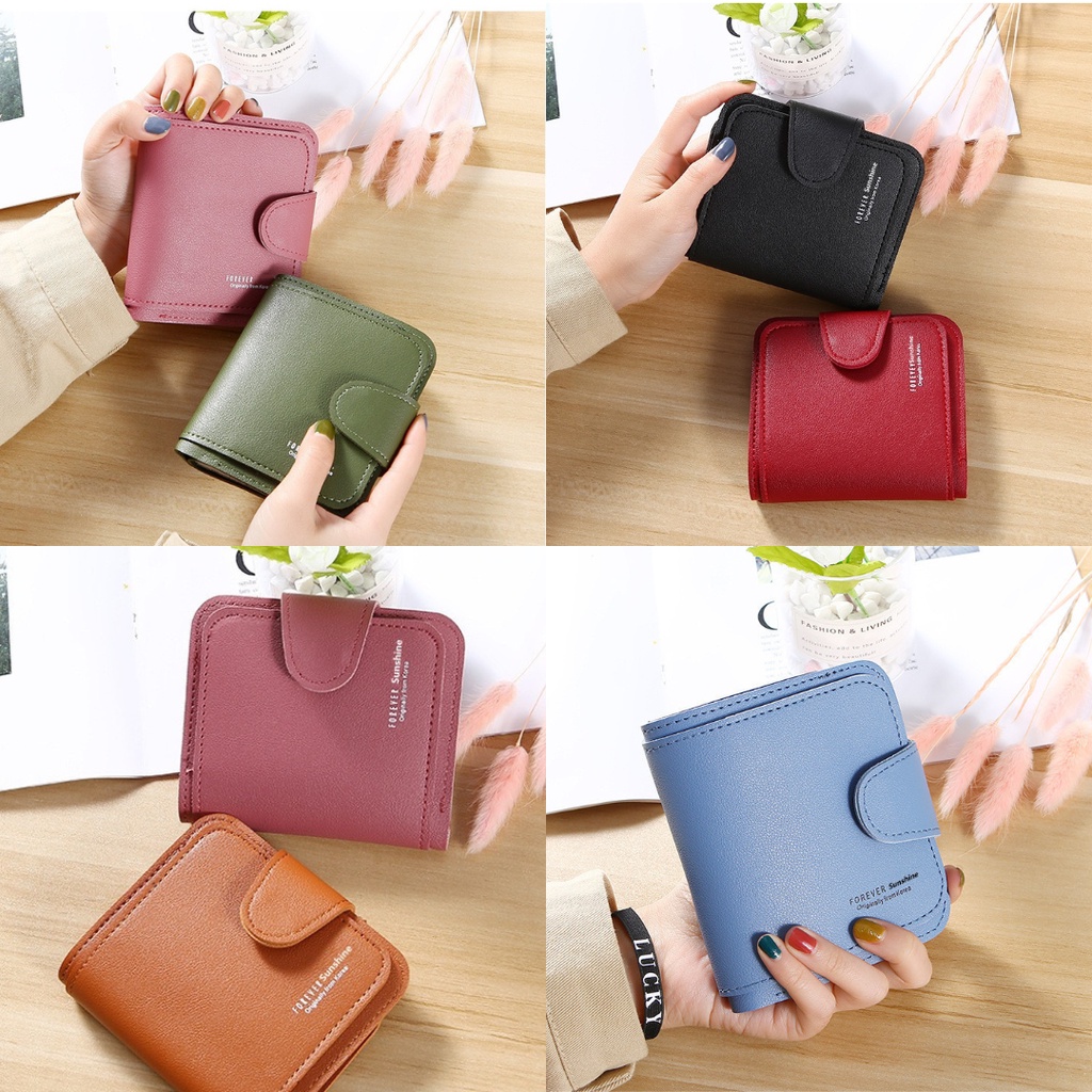 ONLYONE12 Dompet Wanita Kecil Bahan Kulit PU Leather Premium Forever / Dompet Uang Koin Kartu Banyak Slot / Dompet Kotak Wanita DW104