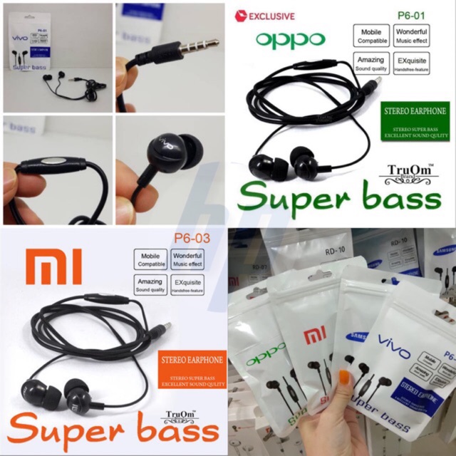 Hf Handsfree Headseat P6 Mega Bass Samsung oppo Xiaomi Vivo Asus