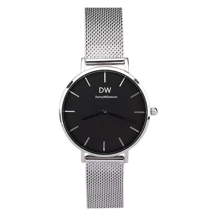 COD JAM TANGAN WANITA RANTAI MAGNET MURAH GROSIR ARLOJI IMPORT PREMIUM JAM TANGAN MURAH CEWEK W129-putih-hitam