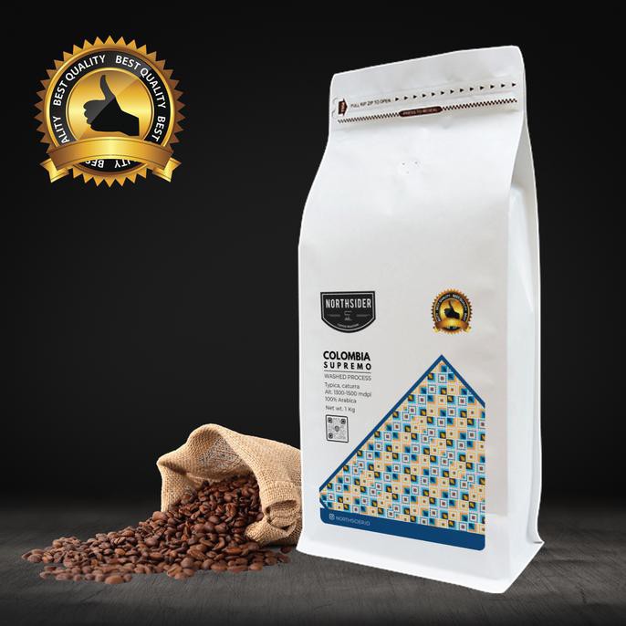 

BIJI KOPI ARABICA COLOMBIA SUPREMO WASHED - 1KG NORTHSIDER COFFEE - BIJI KOPI