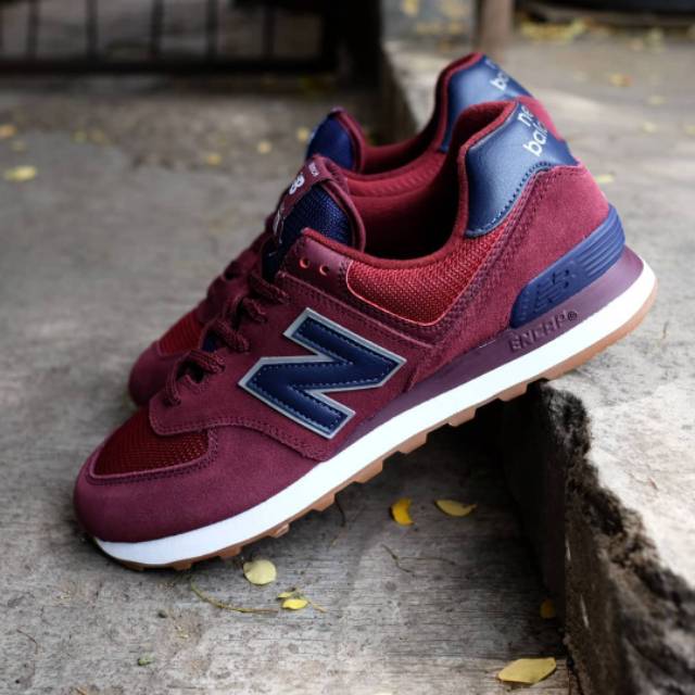 new balance 574 burgundy navy