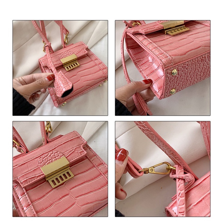 [COD] LB - New arrival! Hand bag mini motif croco bahan kulit glossy / Hand bag pesta 404 102