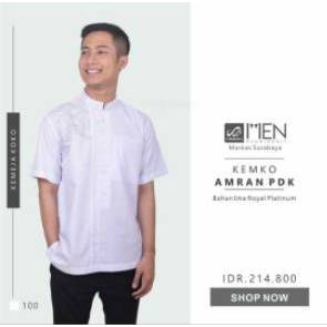 Koko Rabbani Kemko Amran Pdk Putih/Kemeja Dewasa Remaja Pendek Putih Katun Terbaru 2021