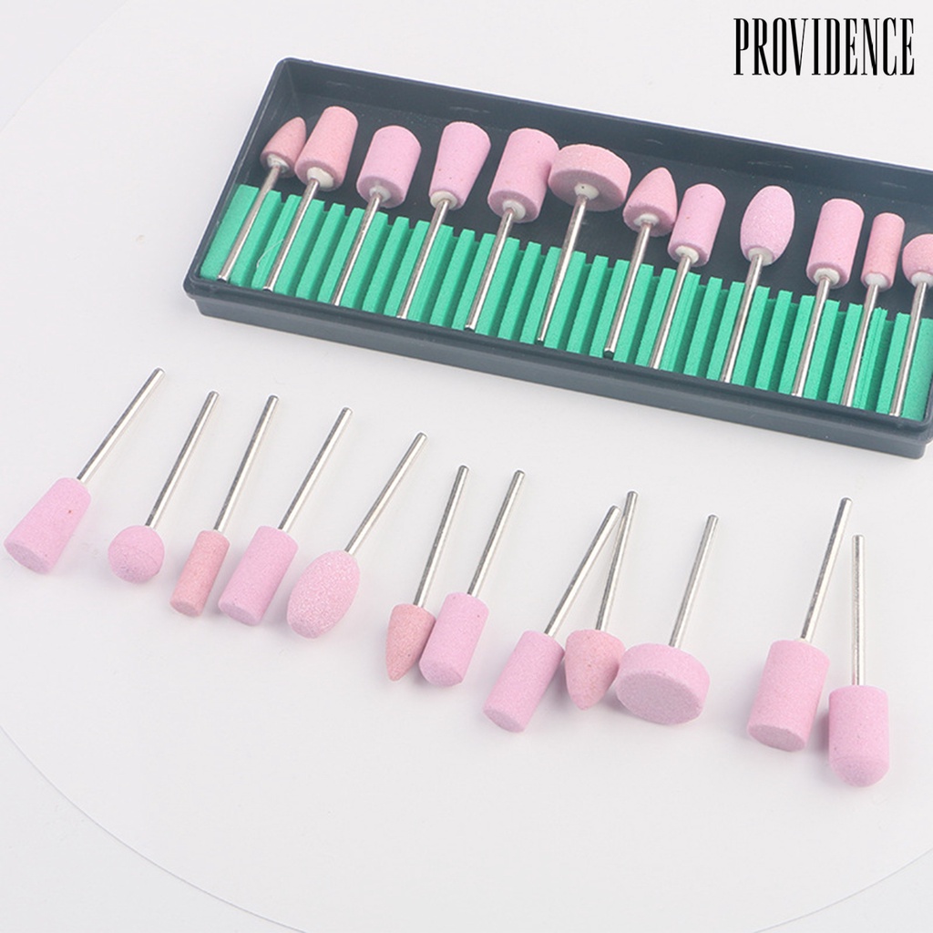 Providence 12Pcs/Set Nail Drill Bit High Strength Sandblasting Quartz Manicure Quartz Scrub Stone Buffers Nail Art Tool for Home Use