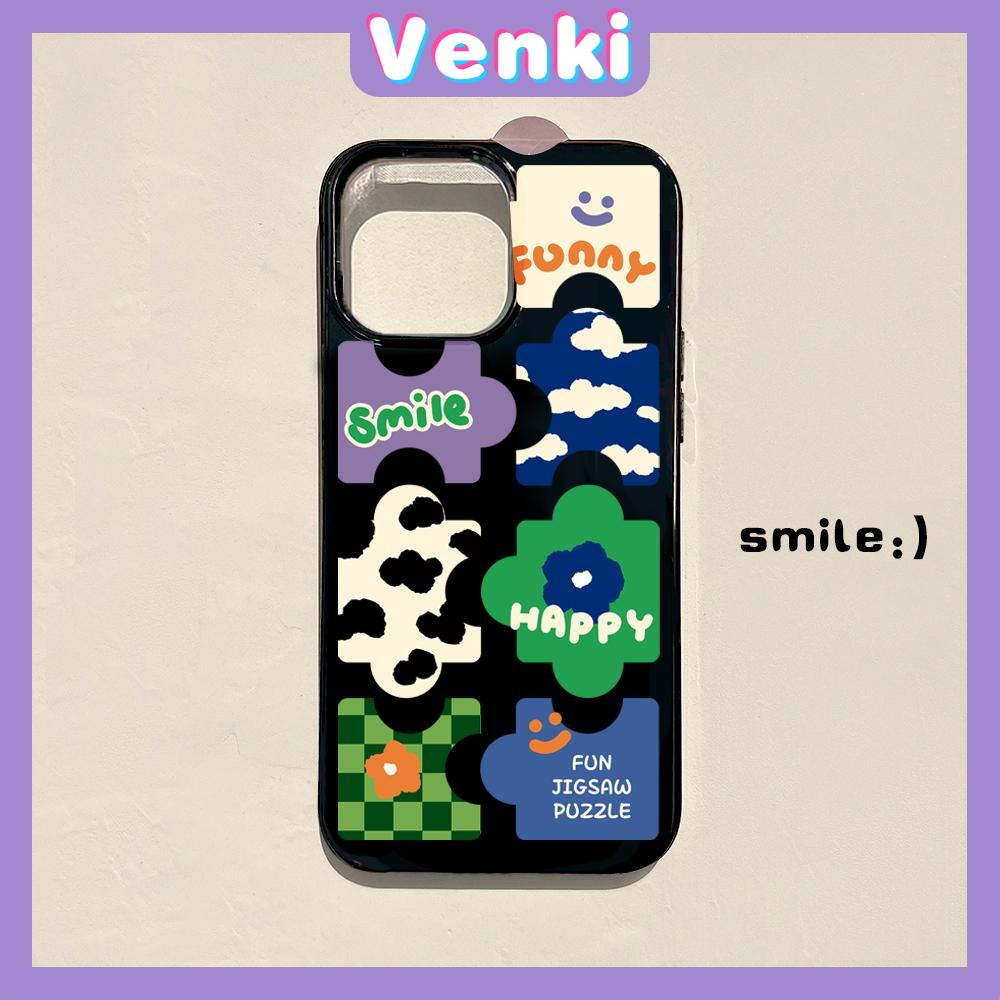 iPhone Case For 14 Series TPU Soft Case Creative Cartoon Puzzle Glossy Black Candy Case Camera Protection Shockproof For iPhone 14 13 12 11 Plus Pro Max 7 Plus X XR