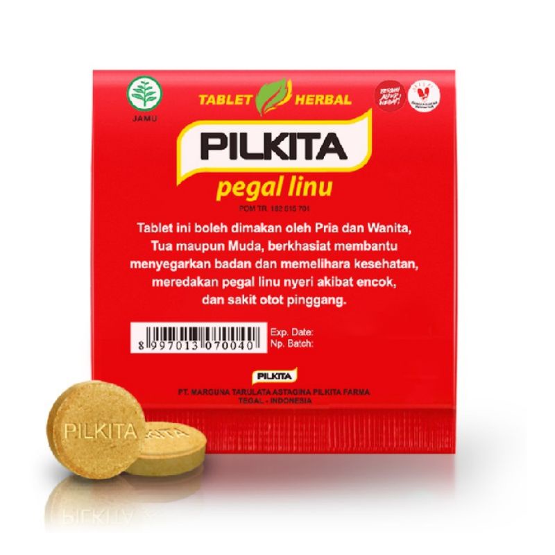 [BISA COD] Pilkita tablet pegal linu ECER 1 strip isi 2 tablet suplemen herbal pegal linu nyeri otot VITAMIN_KU