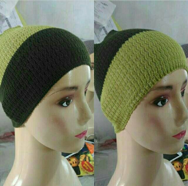 Best Seller Ciput Rajut 2 warna Premium Nabnib Antipusing inner hijab rajut para artis / Twiny