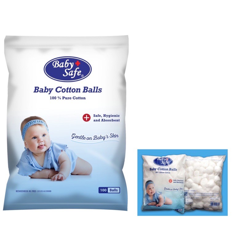 Baby Safe Cotton Ball 100 pcs - Kapas bulat bayi