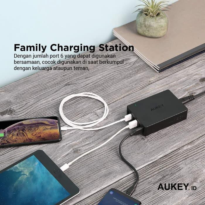 Aukey Charger 6 Ports 60W QC 3.0 &amp; AiQ - SKU : 500078 / 500292