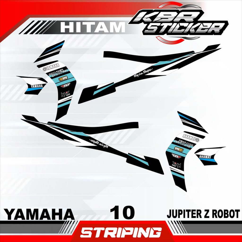 (cod) stiker motor striping jupiter z robot motor yamaha motor sticker variasi Racing10