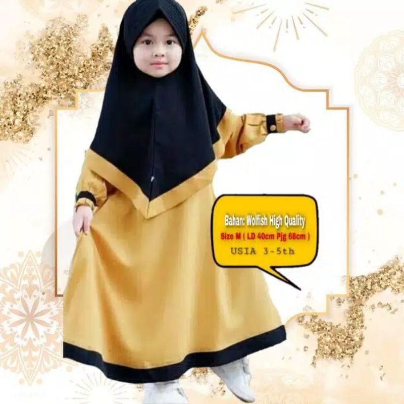 GAMIS ANAK TERMURAH UMUR 1-7 TAHUN ALICIA KIDS gamis kancing