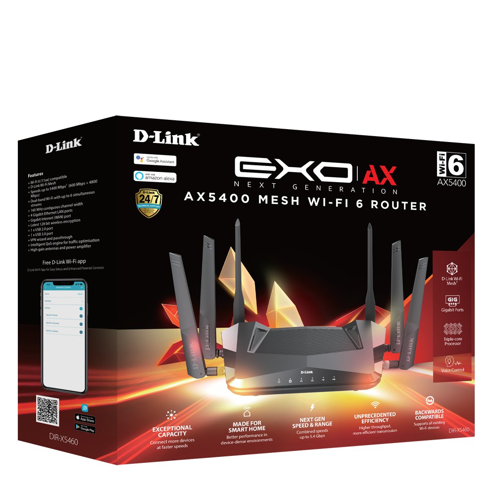 D-LINK DIR-X5460 EXO AX AX5400 Wi-Fi 6 Router