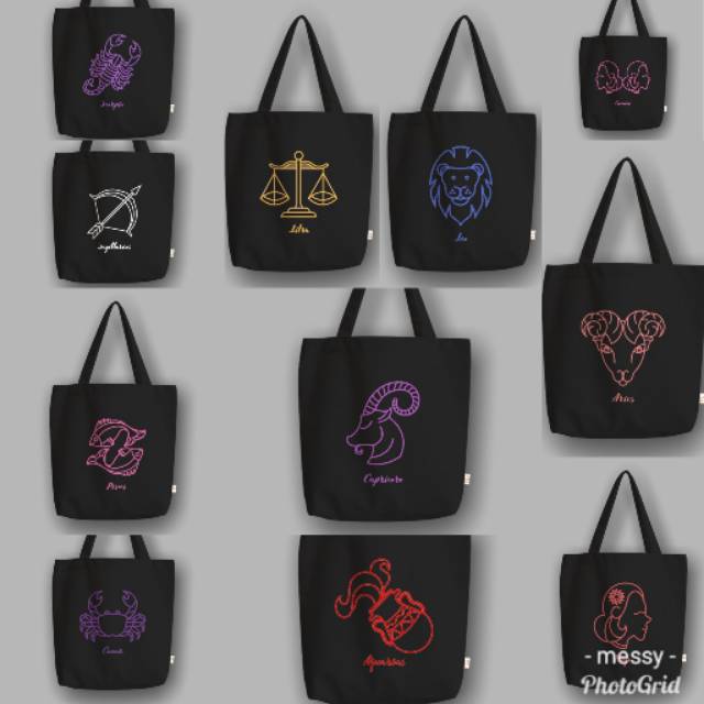 &quot;Messy Tote Bag&quot; Zodiac Series