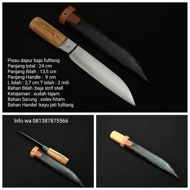 Pisau dapur fulltang baja
