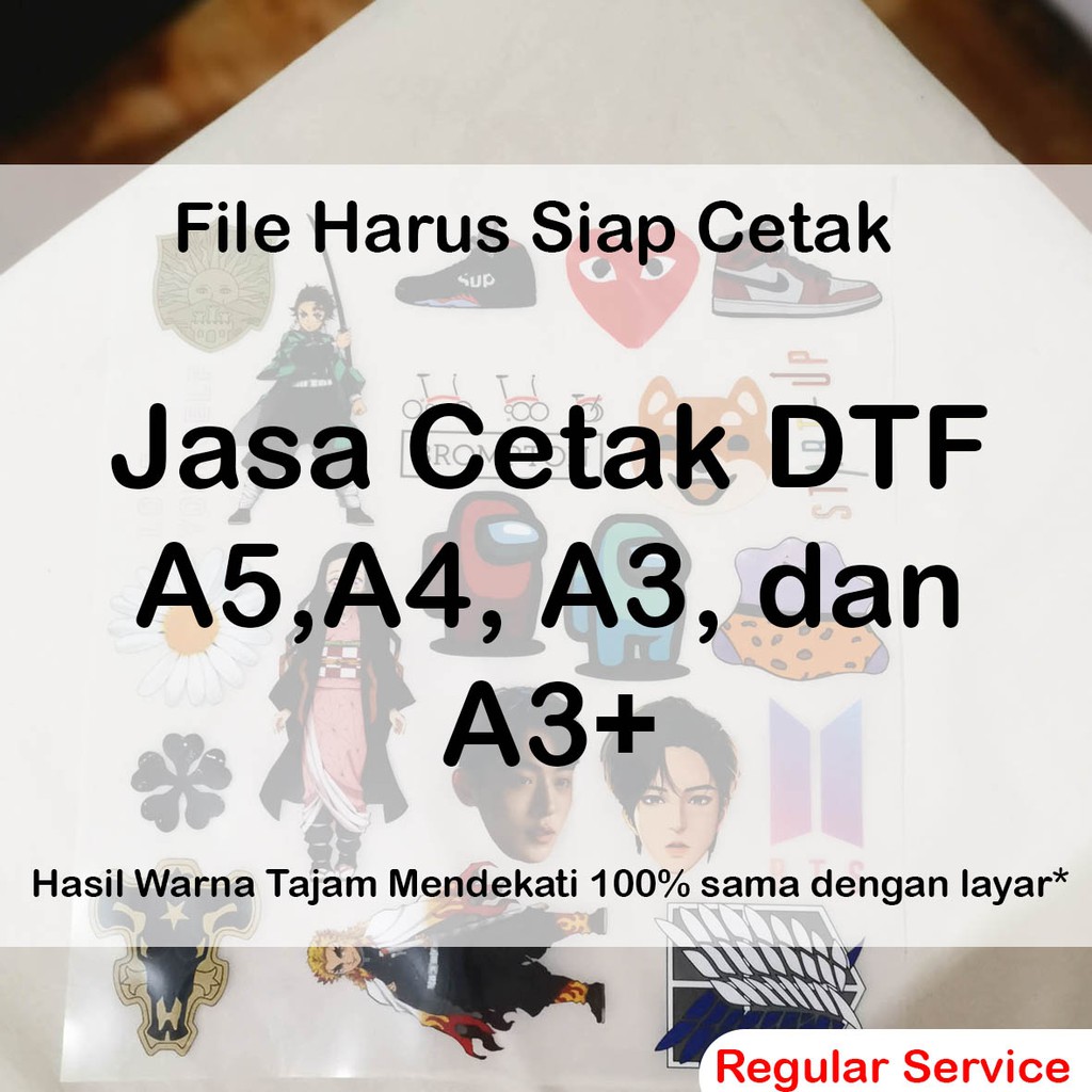 Jasa Cetak DTF A5, A4, A3, dan A3+ Print DTF (Dekstop)